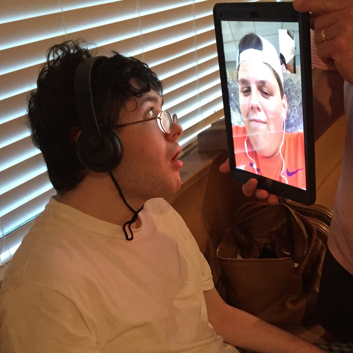 Jack facetiming a friend.