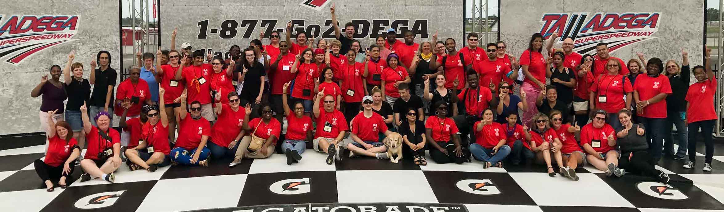 Group photo at talladega superspeedway.